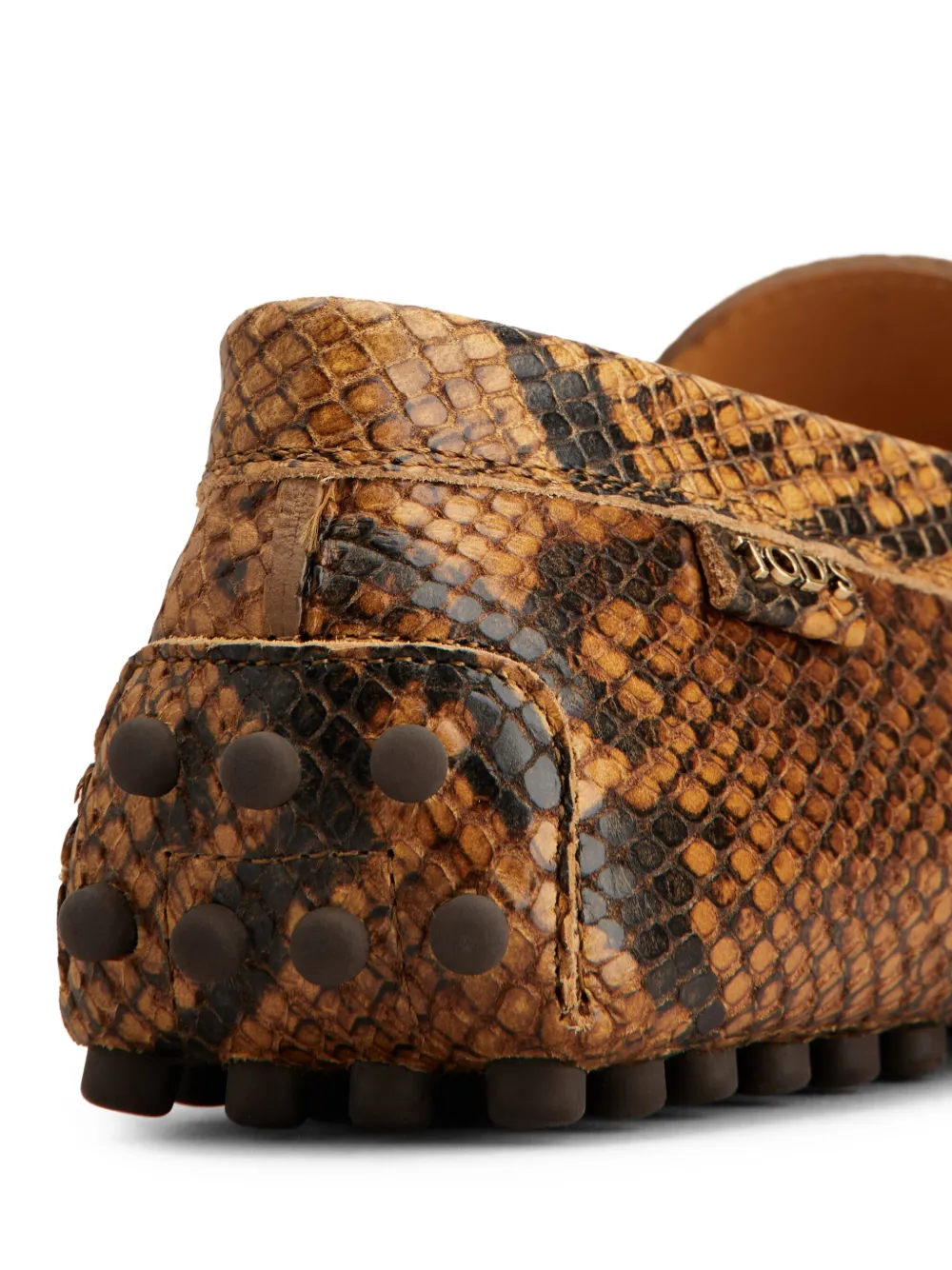 Tod's snake-print loafers Brown