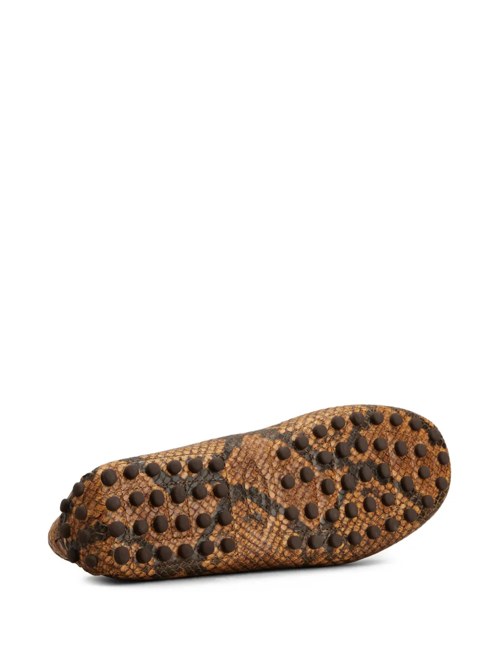 Tod's snake-print loafers Brown