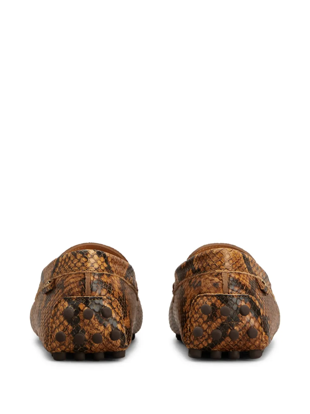 Tod's snake-print loafers Brown