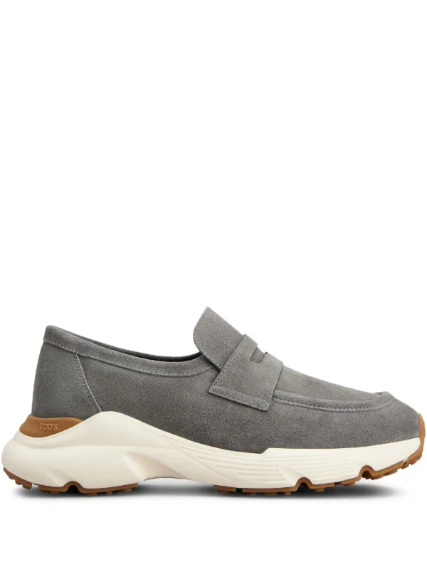 Tod's Sporty Loafers in Suede in Grey