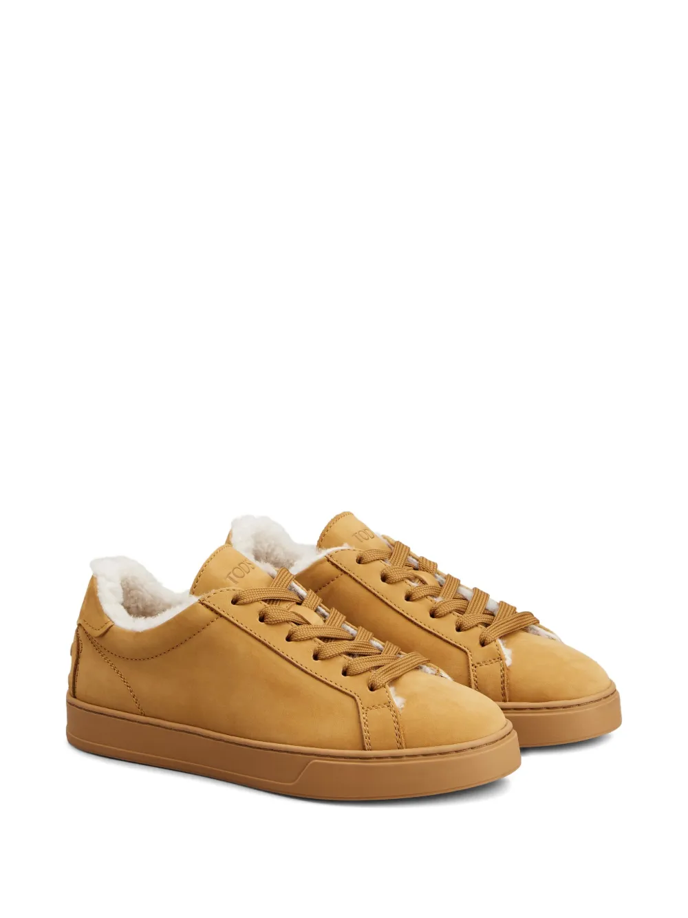Tod's lace-up shearling sneakers Brown