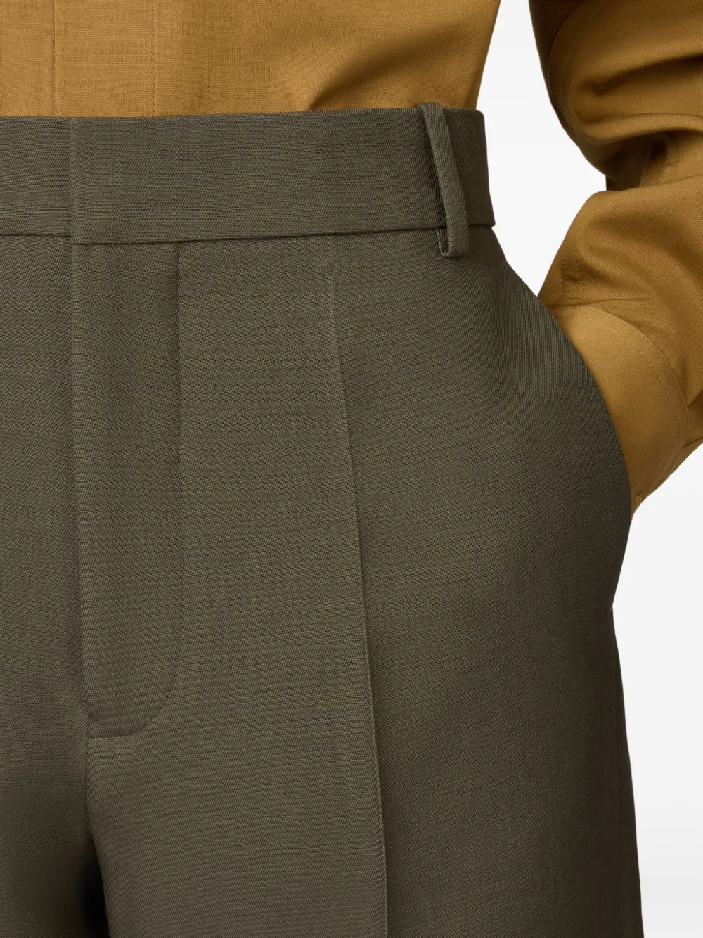 Tod's Pleated High-waisted Trousers In Green