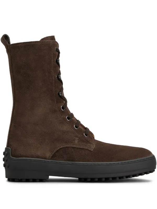 Tod's Winter Gommino Suede Ankle Boots in Brown
