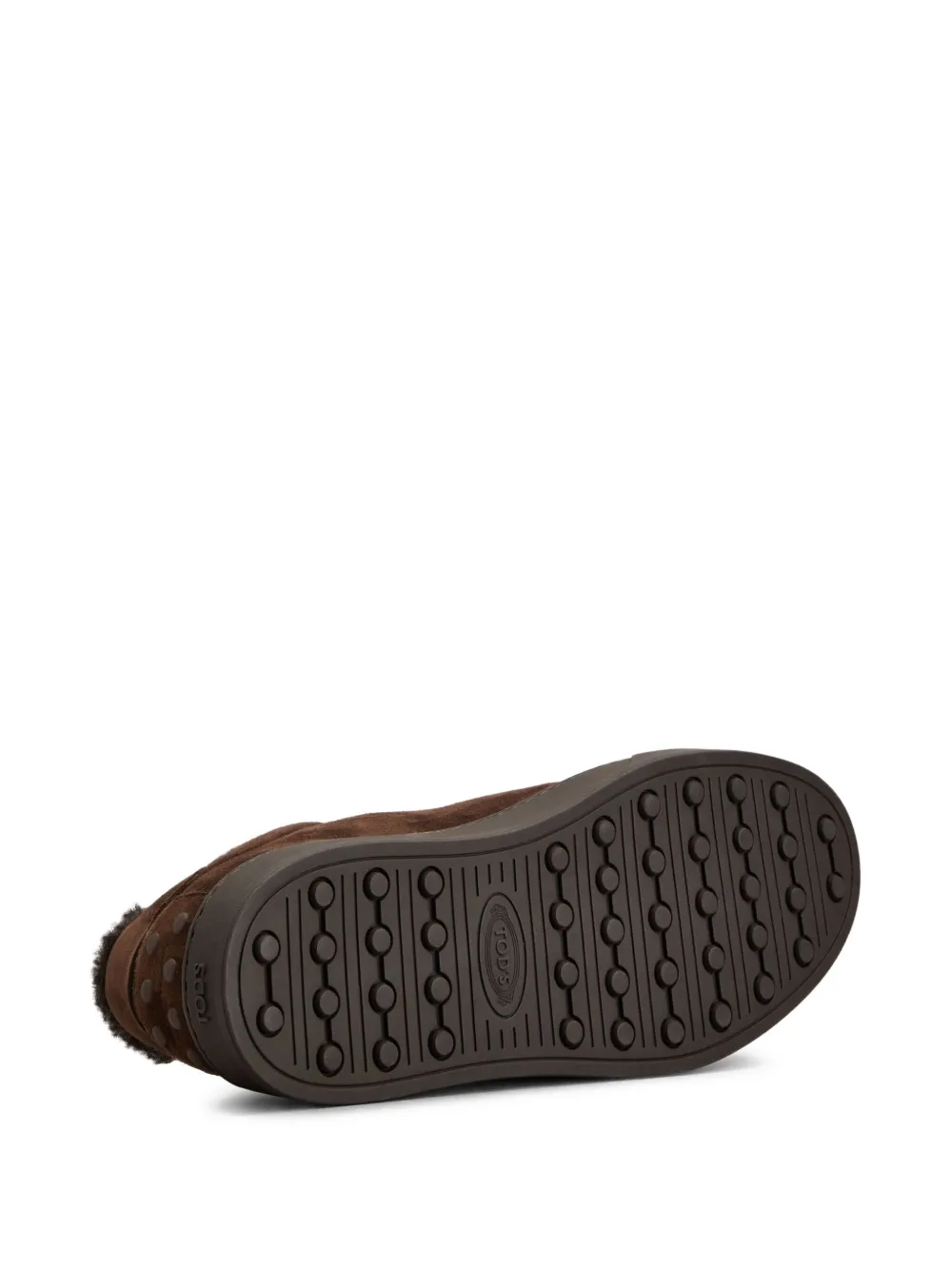 Tod's Shearling-lined Suede Sneakers In Brown