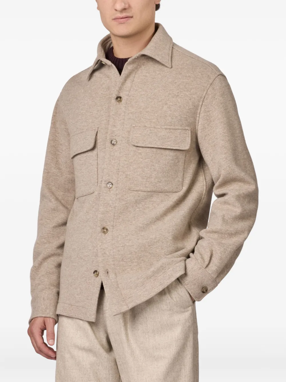Tod's Buttoned Flap-pocket Shirt Jacket In Neutral