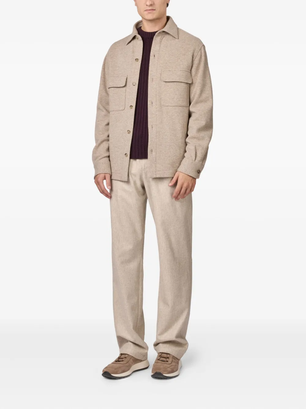 Tod's Buttoned Flap-pocket Shirt Jacket In Neutral