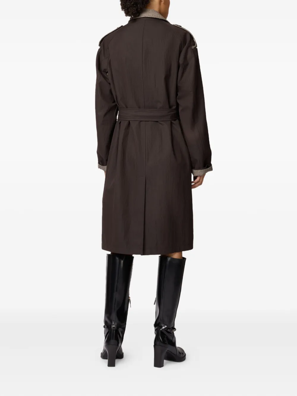 Tod's 2-in-1 Trench Coat In Technical Cotton And Wool In Black