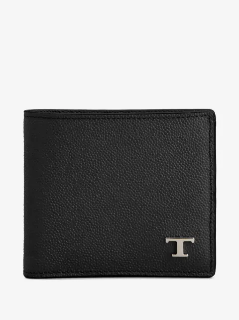 Tod's Pulseira de couro com placa de logo