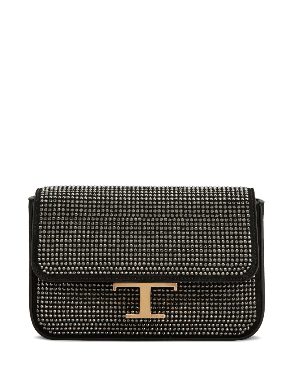 Tod's Borsa Flap T Timeless In Pelle Scamosciata Micro In Black