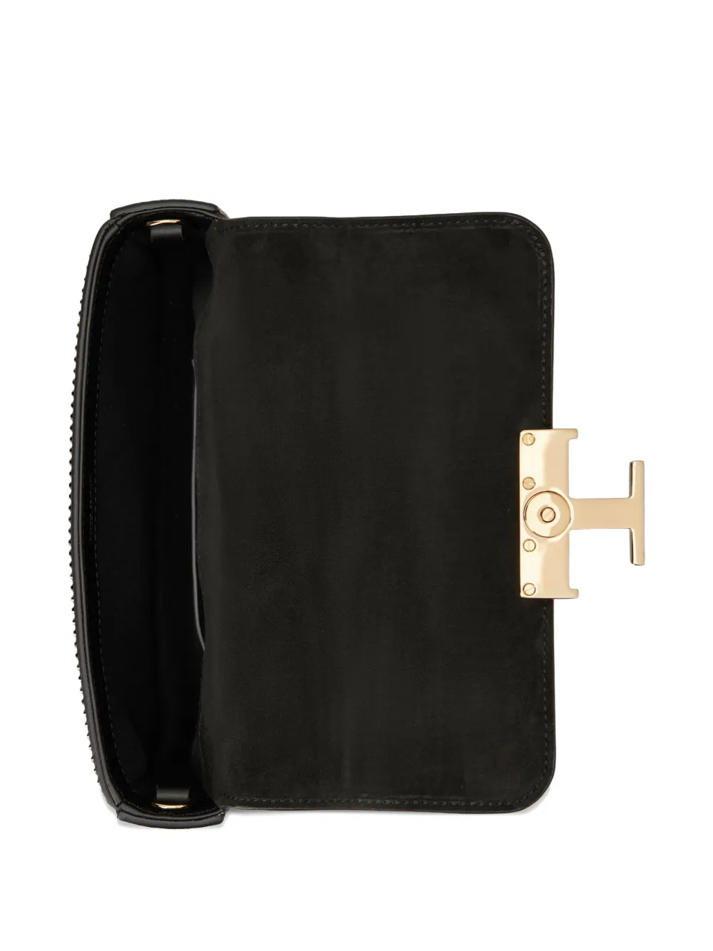 Tod's Borsa Flap T Timeless In Pelle Scamosciata Micro In Black