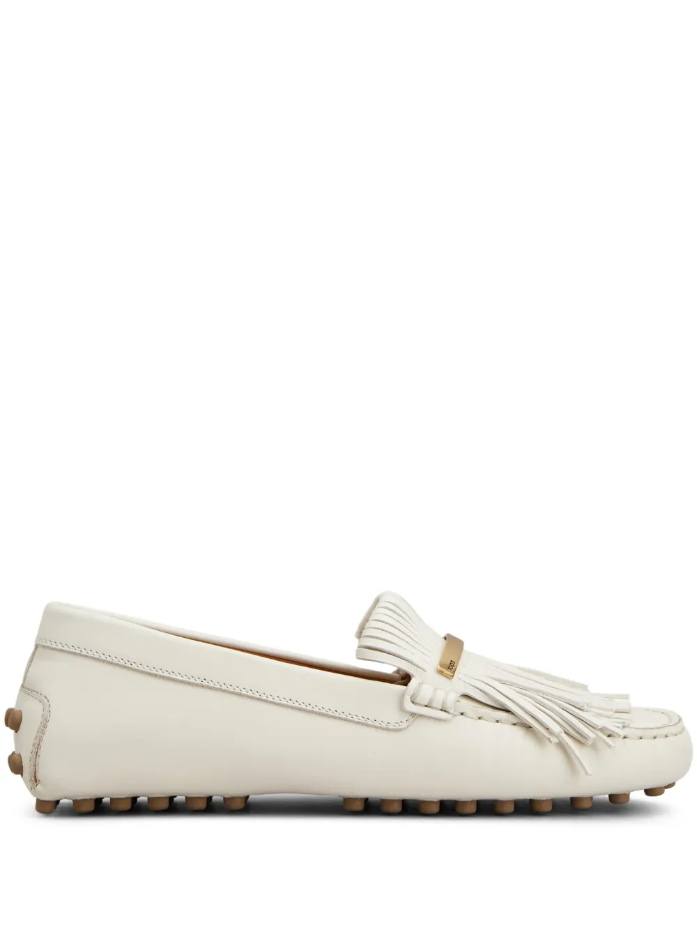 Tod's fringed leather loafers White