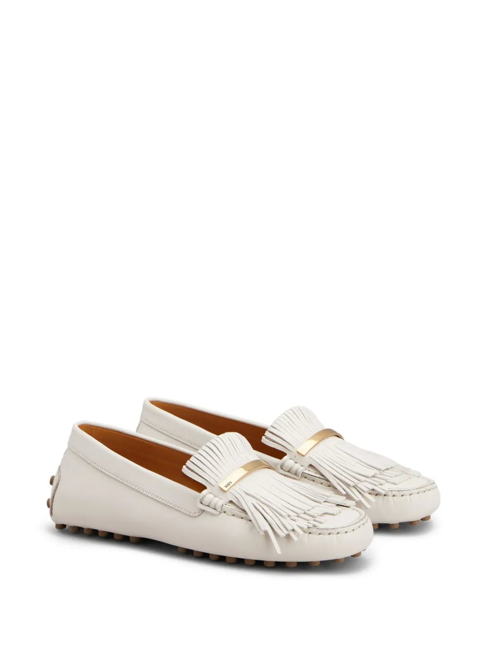 Tod's fringed leather loafers White