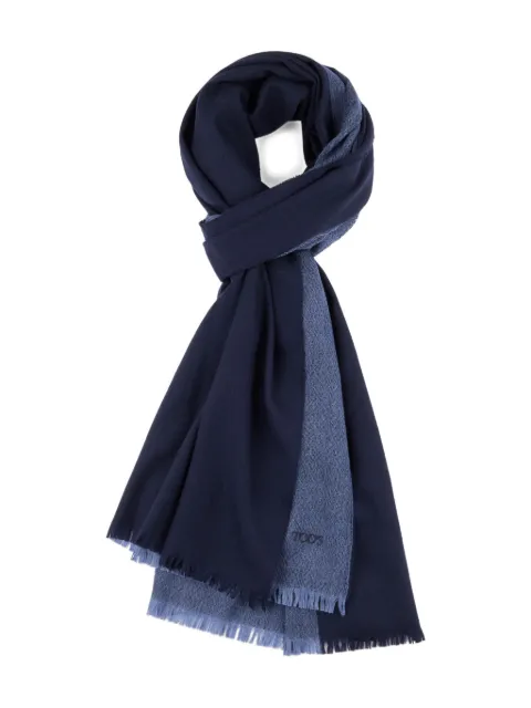 Tod's fringed two-tone scarf