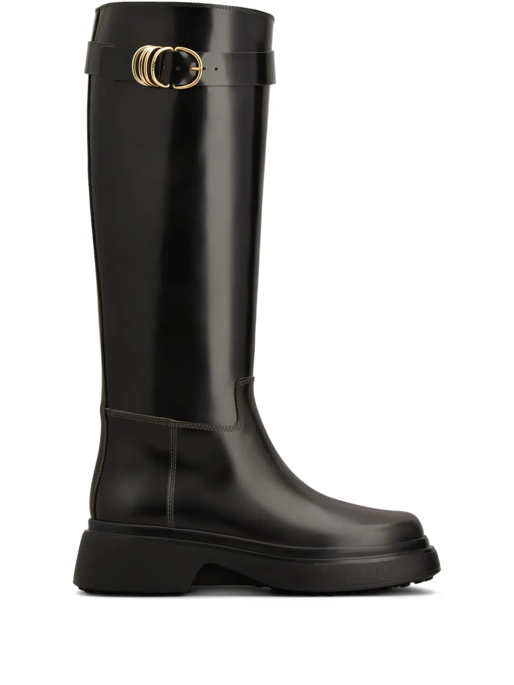 Tod's leather knee-high boots Black