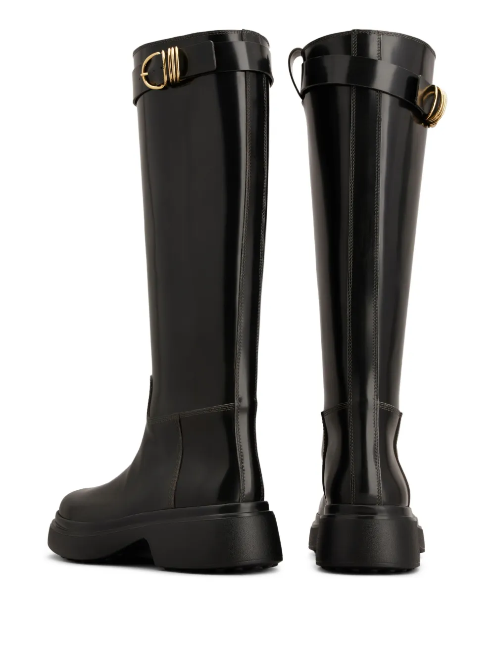 Tod's leather knee-high boots Black