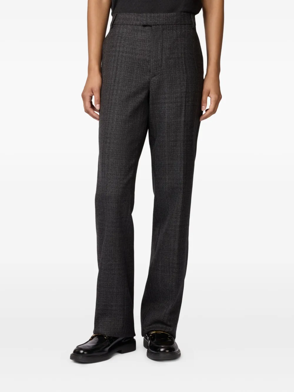 Tod's Check-pattern Virgin-wool Trousers In Black