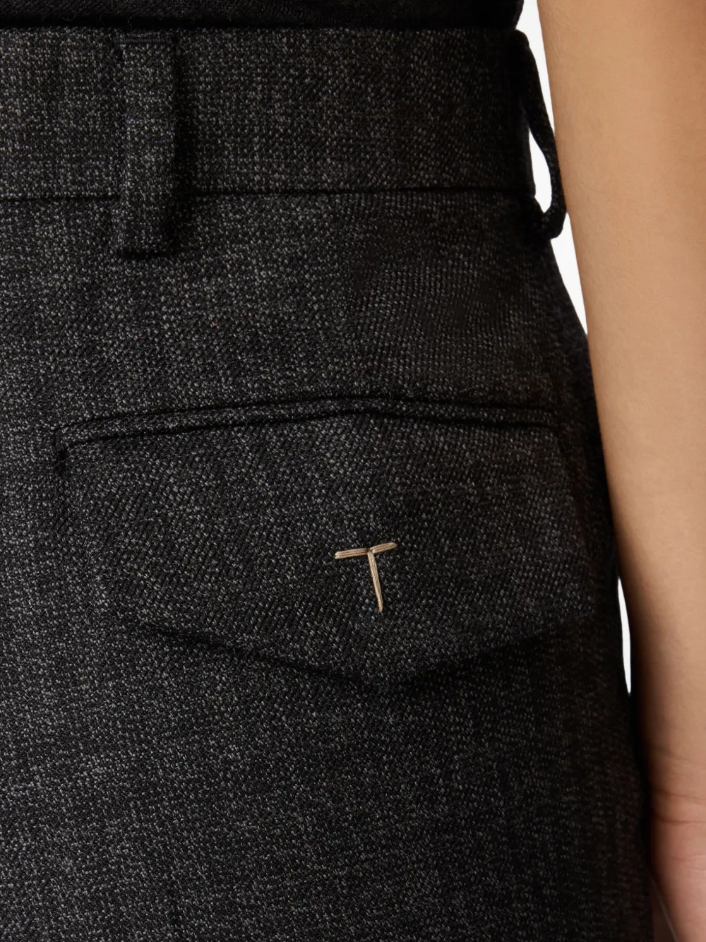 Tod's Check-pattern Virgin-wool Trousers In Black