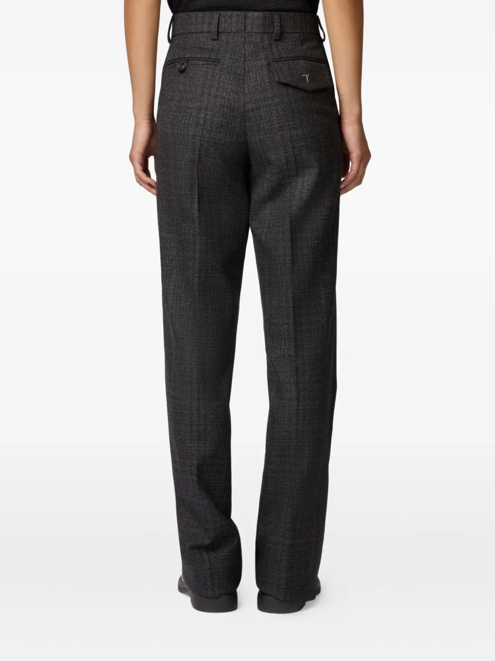 Tod's Check-pattern Virgin-wool Trousers In Black