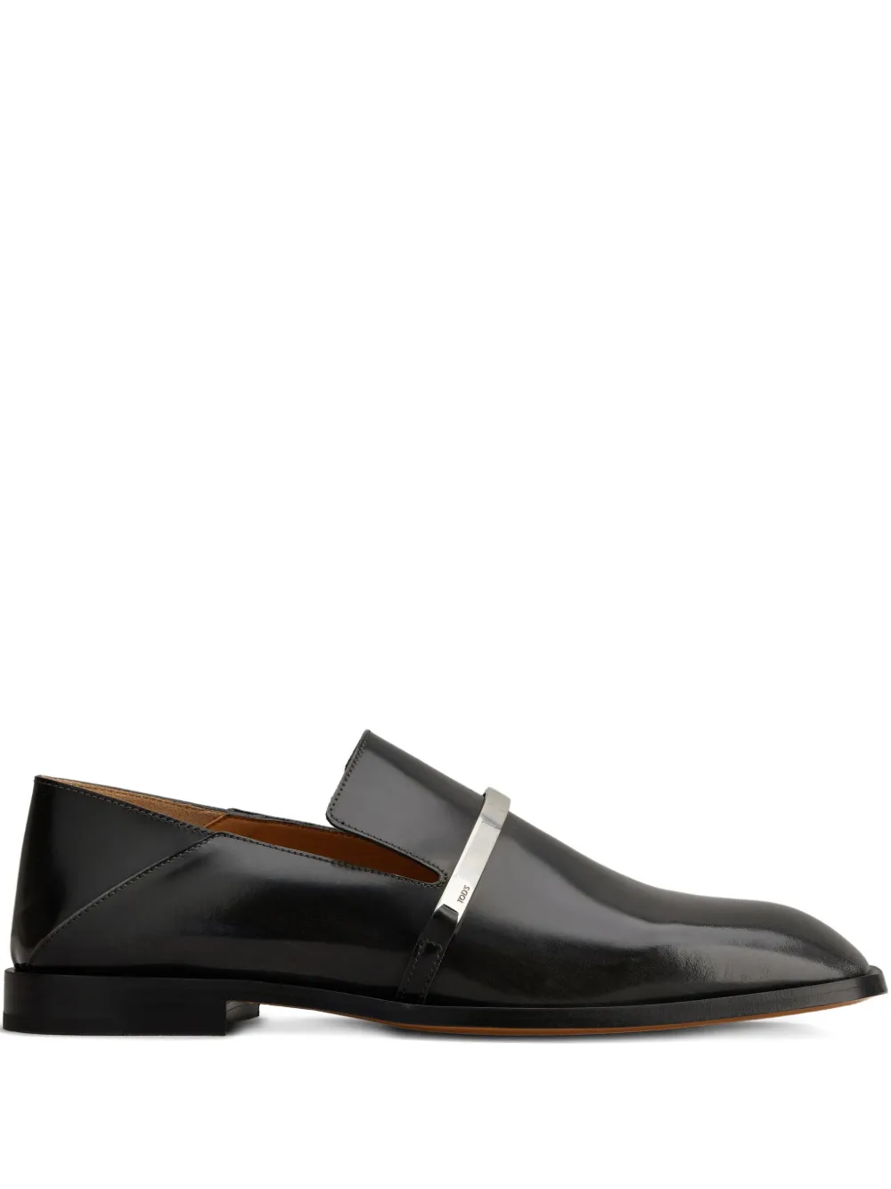 Tod's metallic-bar leather loafers - Black