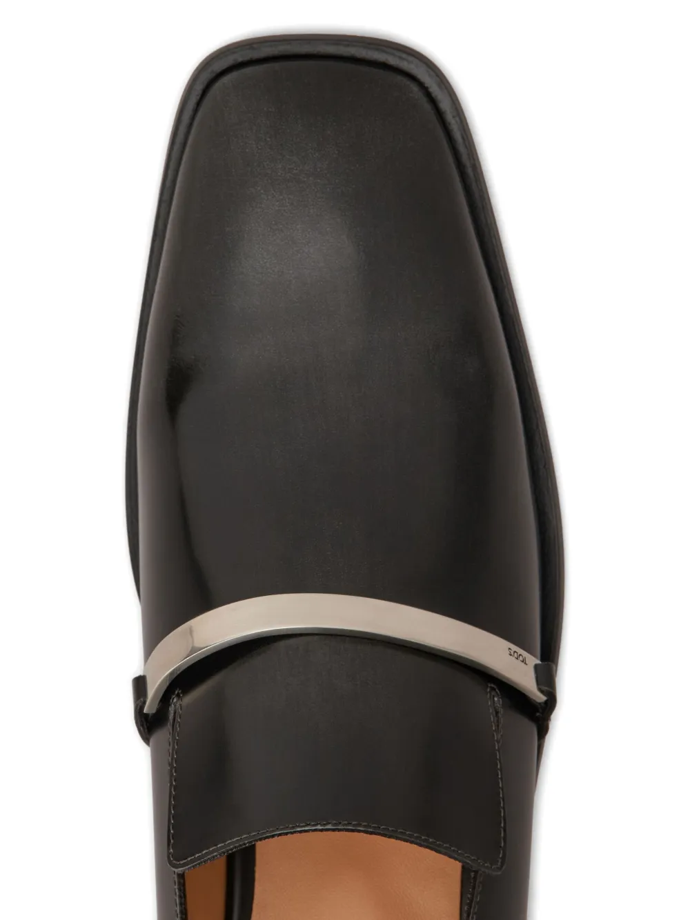 Tod's Leren loafers met metallic streep Zwart