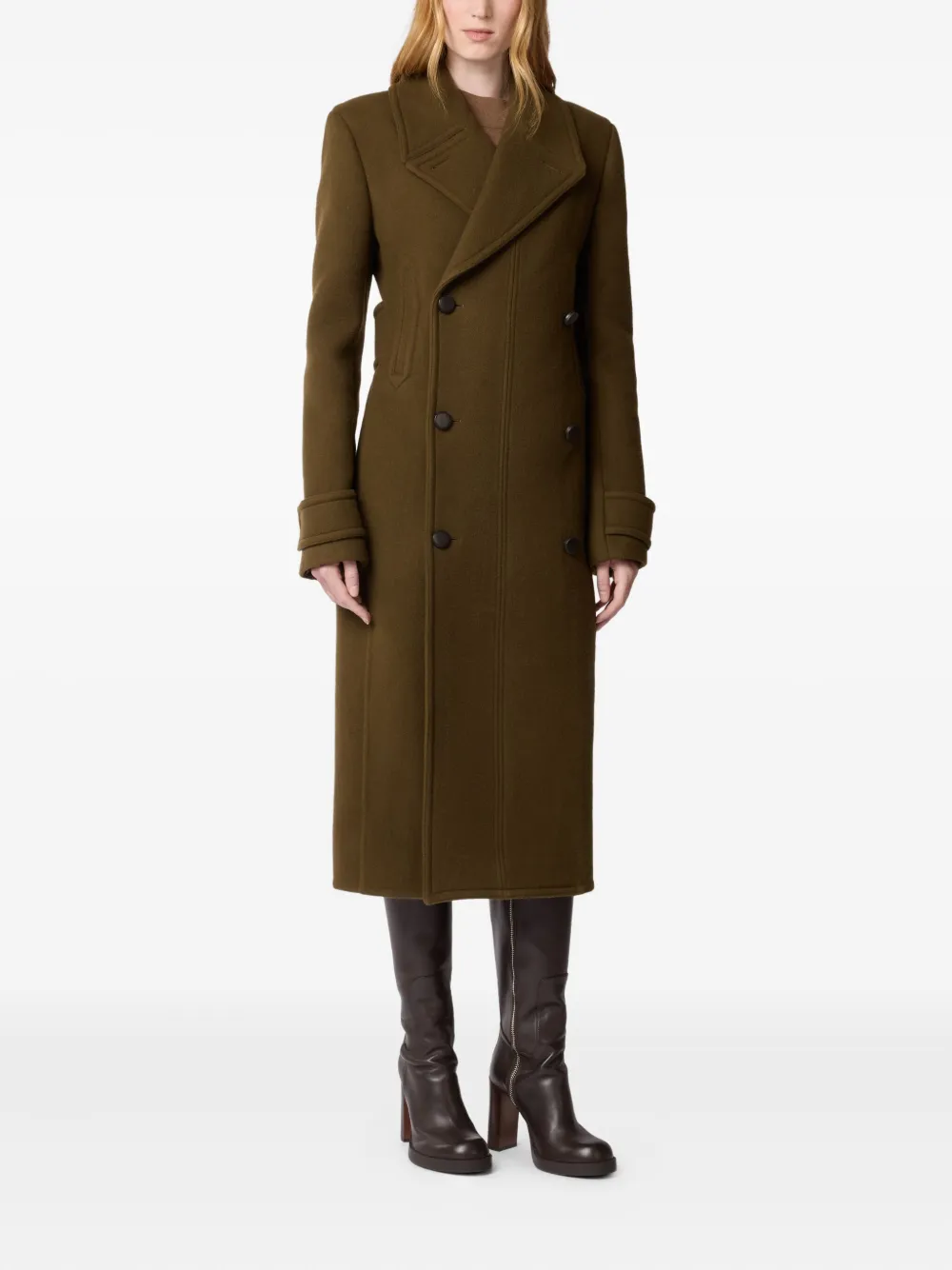 Tod's Double-breasted Coat In Brown