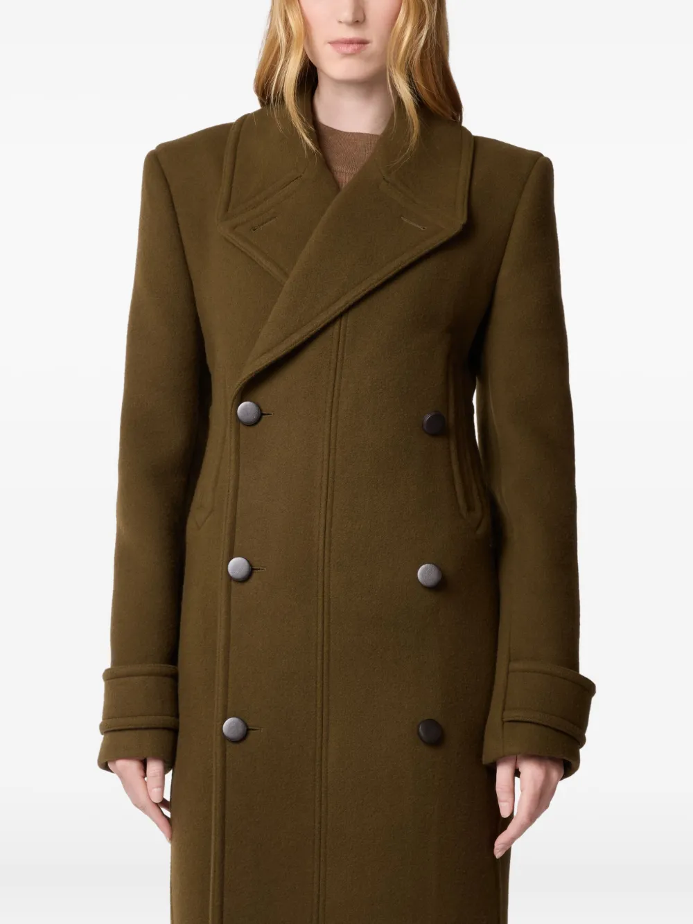 Tod's Double-breasted Coat In Brown