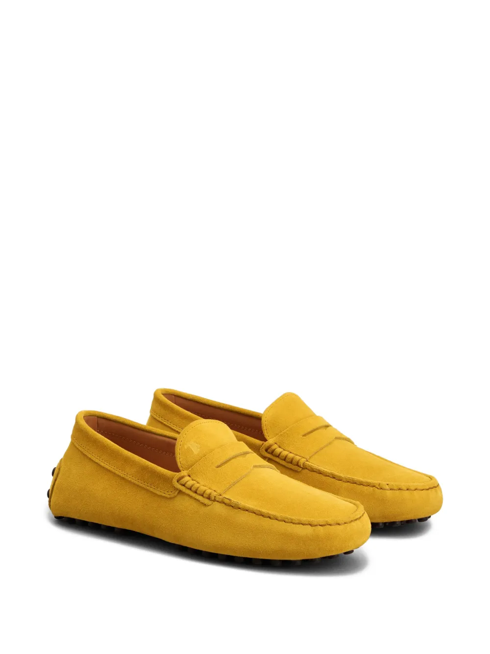 Tod's penny-slot suede loafers Yellow