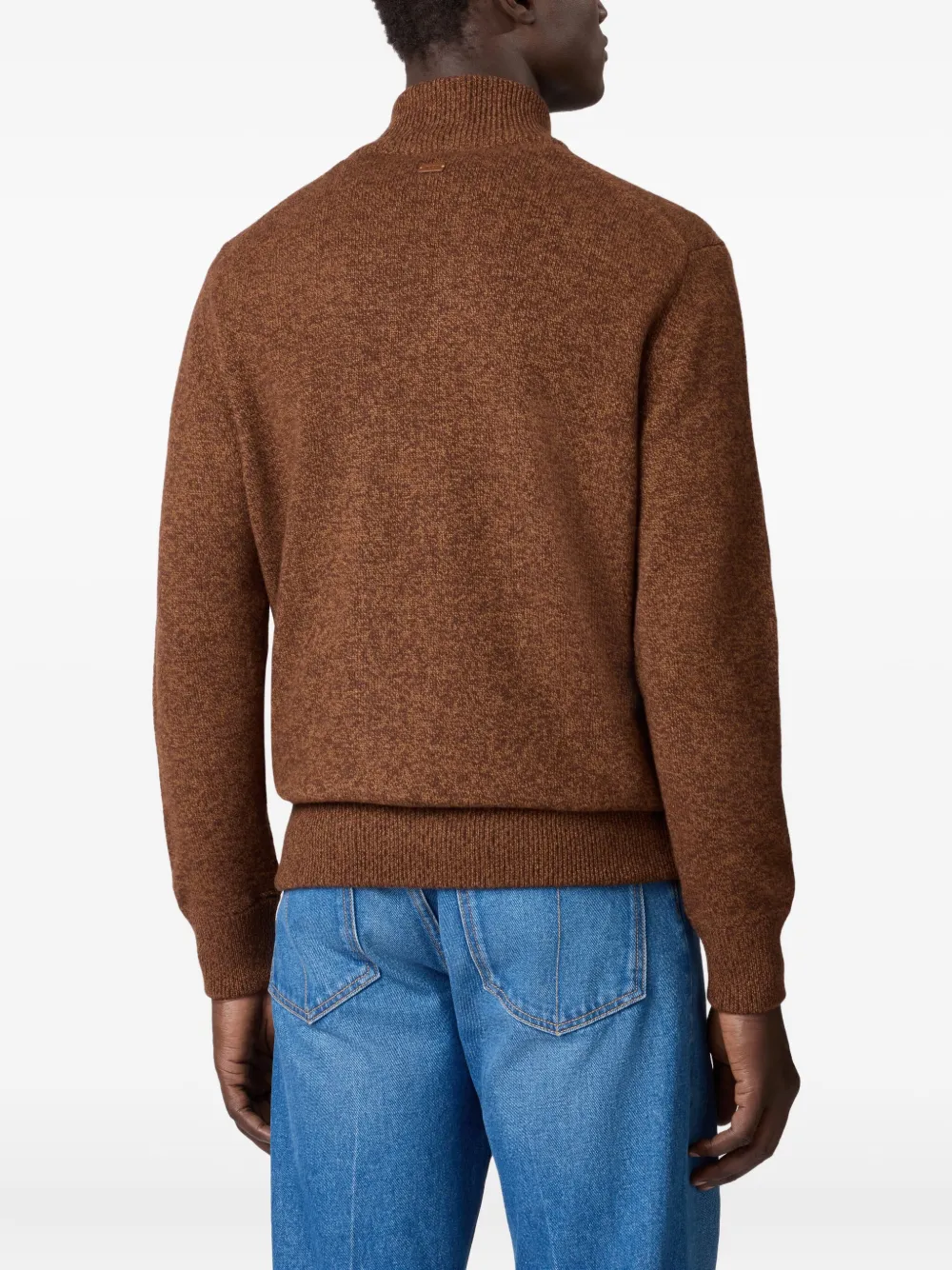 Tod's High-neck Zip-up Cardigan In Brown