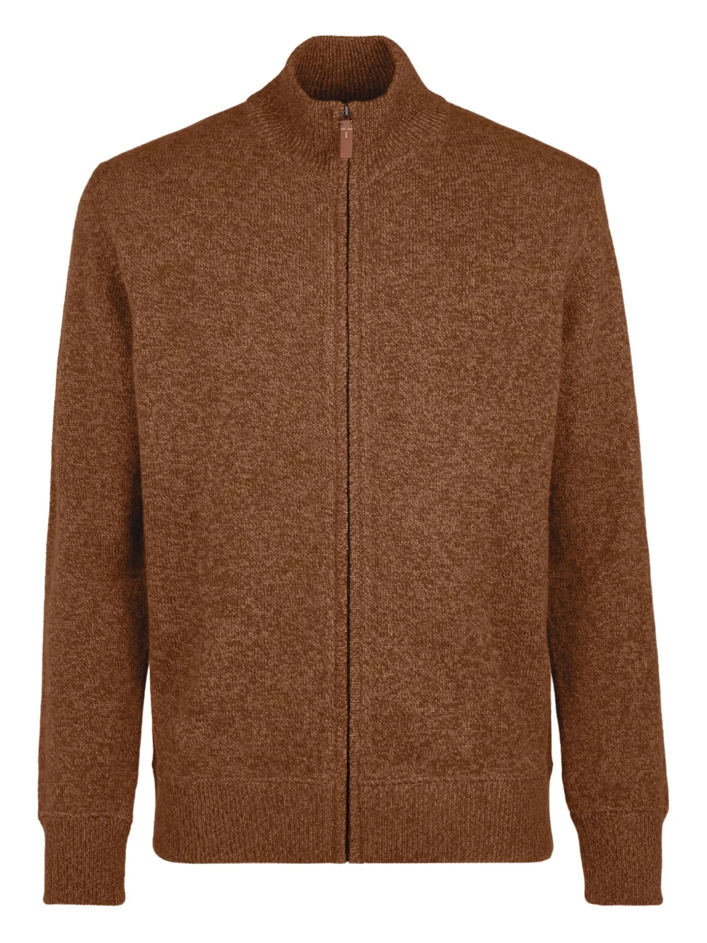 Tod's High-neck Zip-up Cardigan In Brown