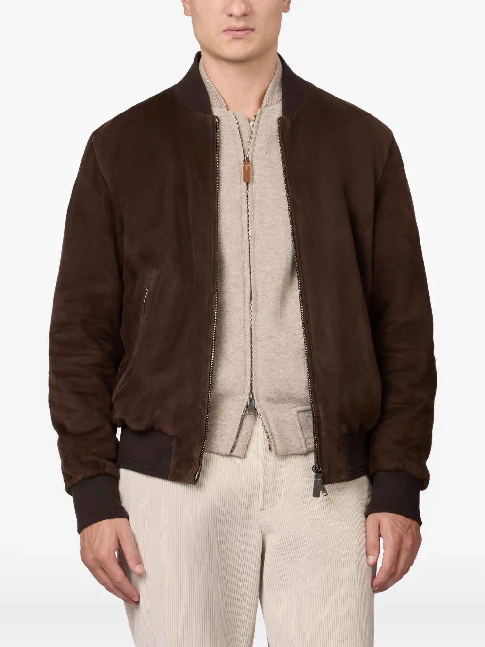 Tod's Suède bomberjack Bruin