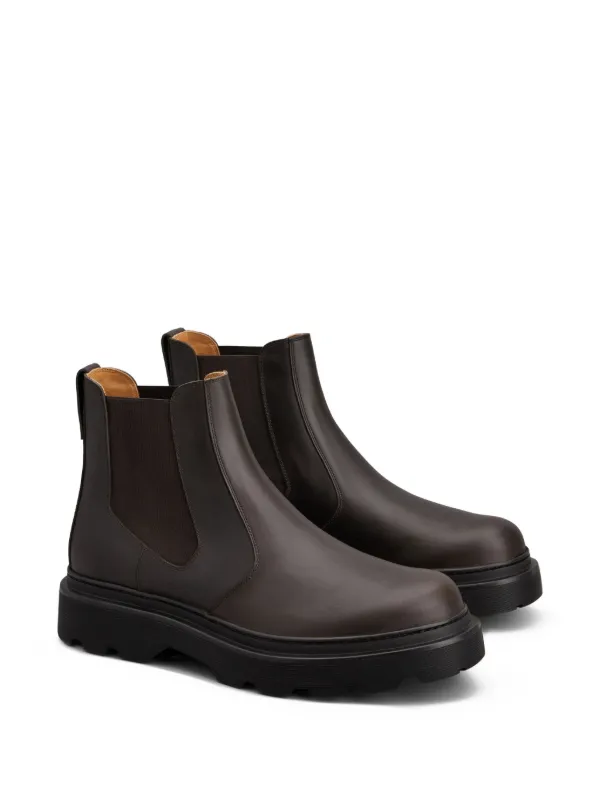 Tod's レザー チェルシーブーツ | ブラウン | FARFETCH JP