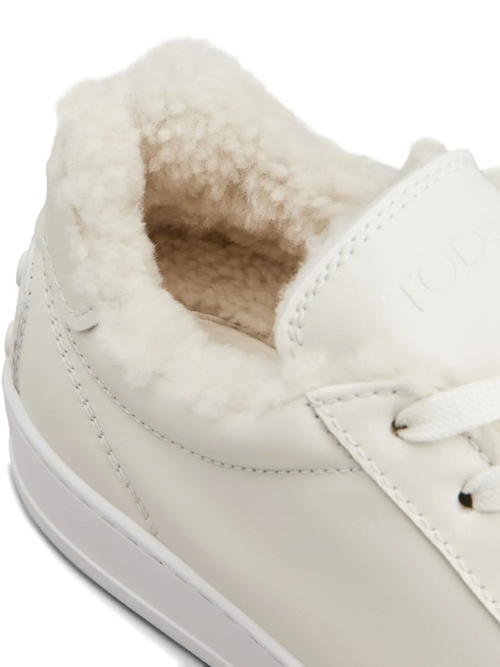 Tod's shearling-trimmed sneakers Neutrals