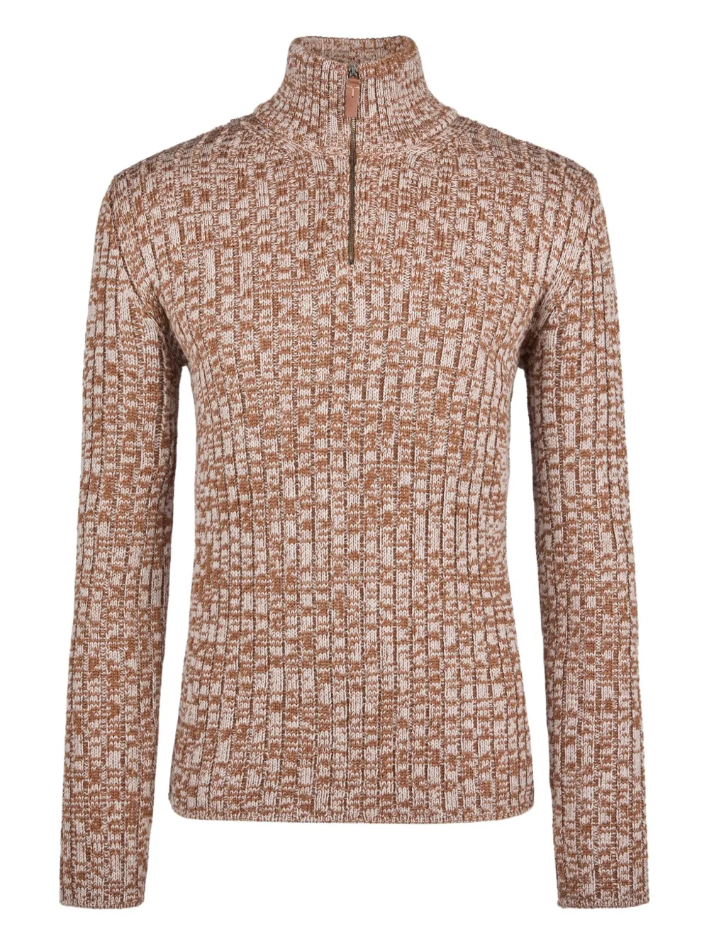 Tod's pull côtelé à col zippé | marron | Image 1