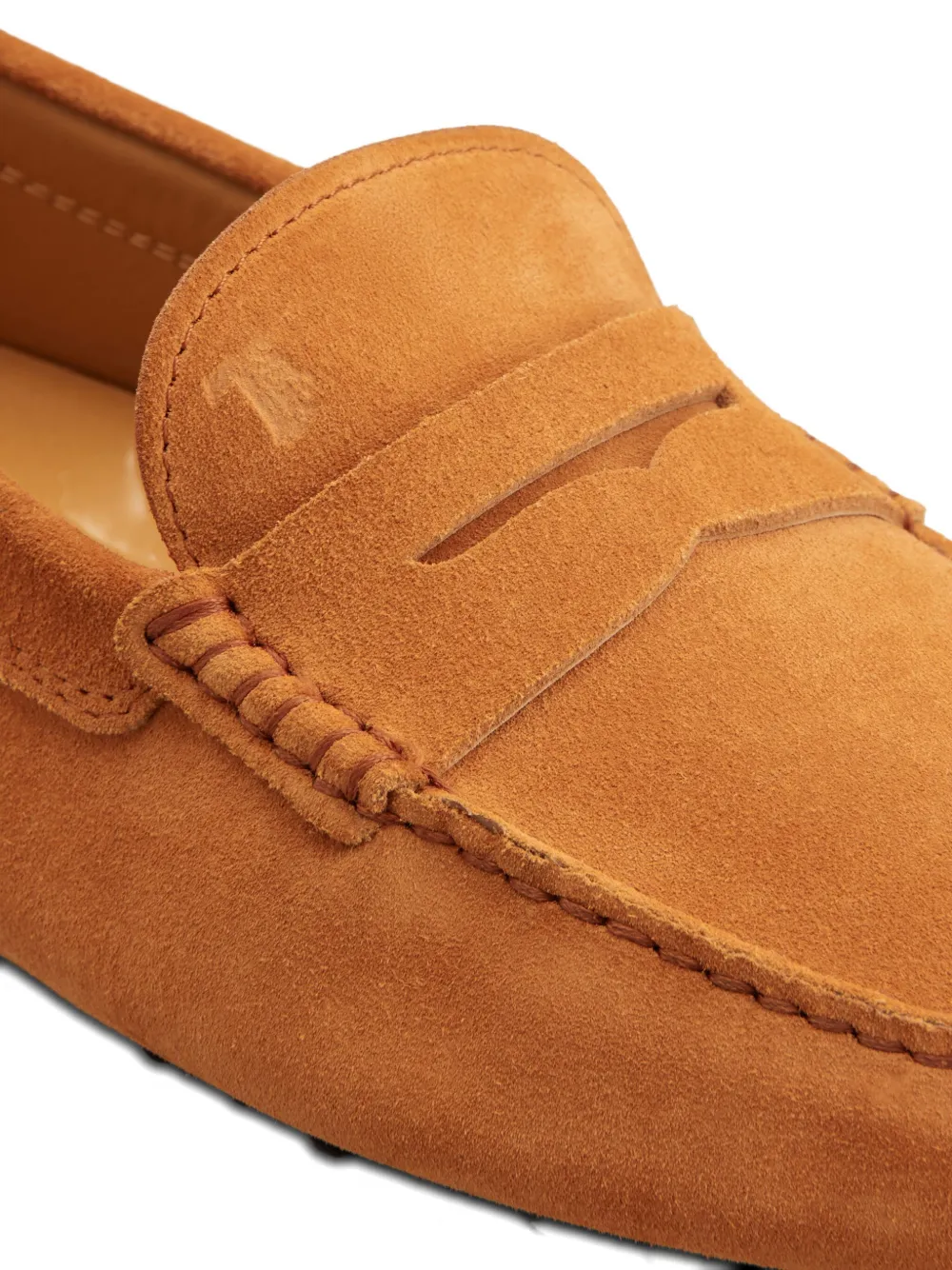 Tod's penny-slot suede loafers Orange