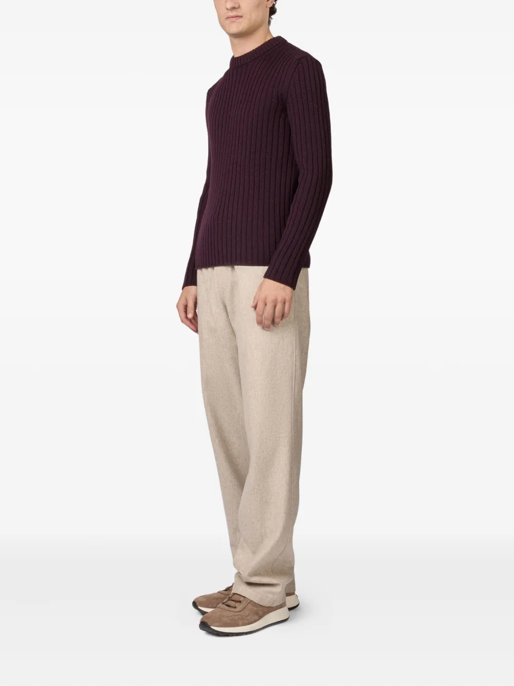 Tod's Geribbelde sweater met ronde hals - Rood