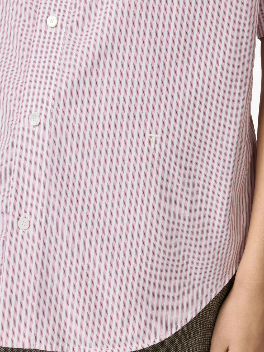Tod's Striped Belted Shirt In Pink