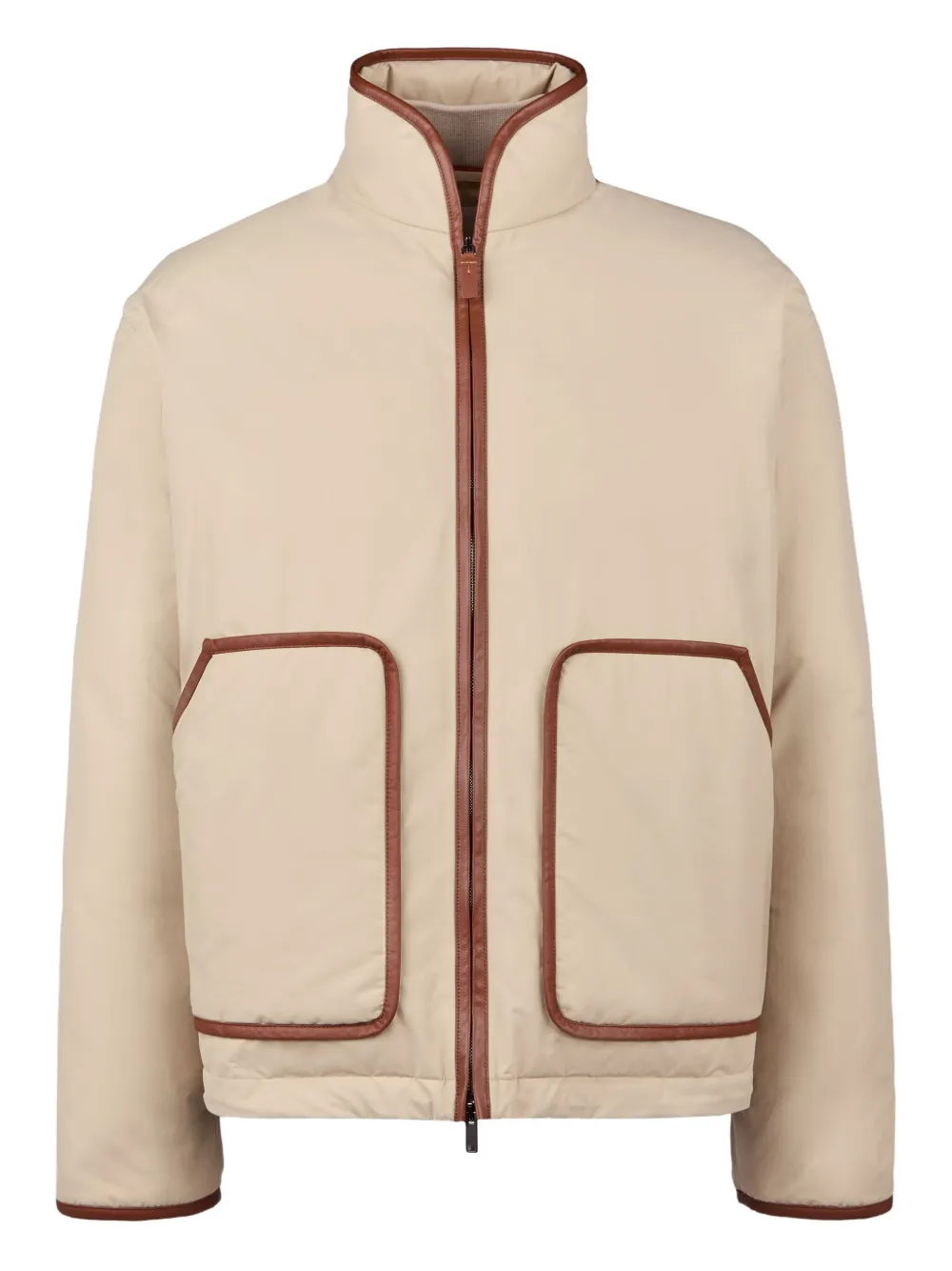 Tod's leather-trim down jacket | Neutrals | Image 1