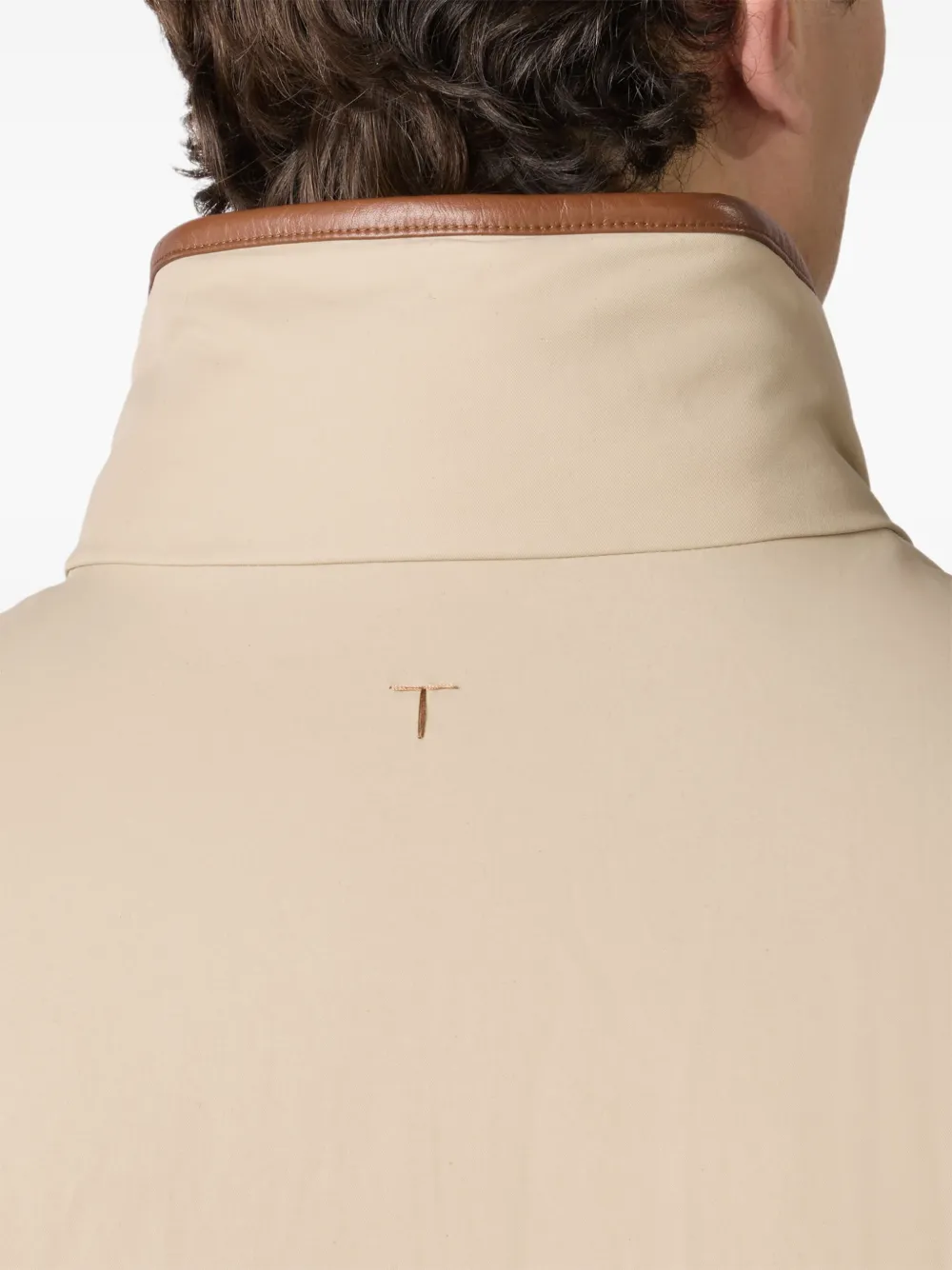 Tod's Down Jacket In Technical Cotton In Brown