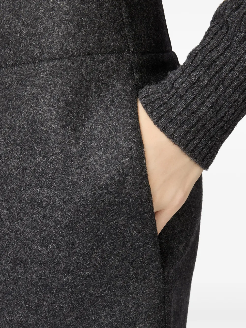 Tod's Double-pocket Wool Skirt In Gray