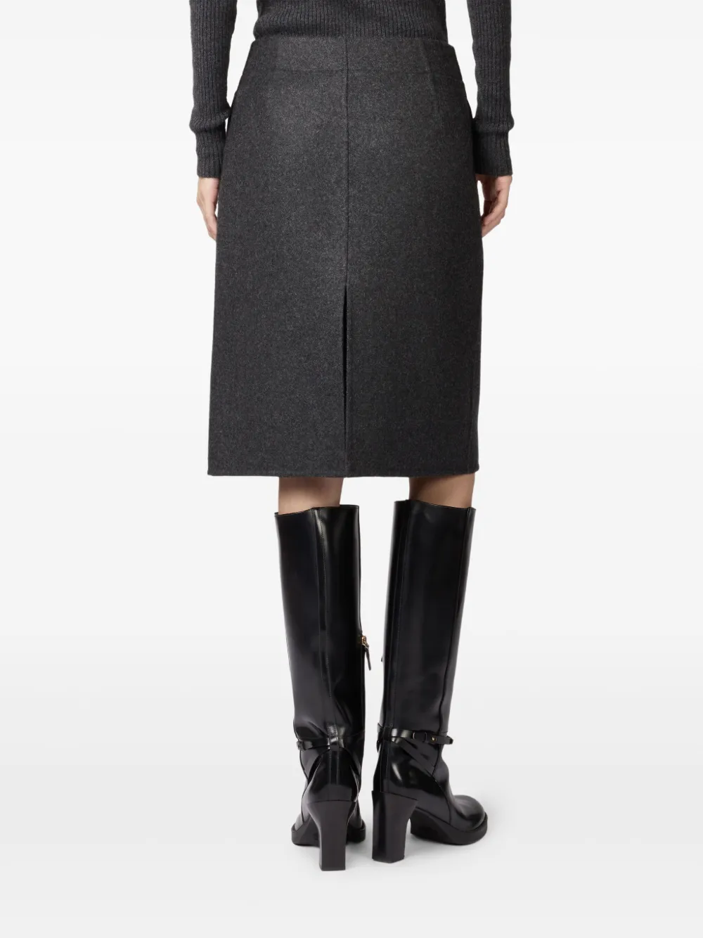 Tod's Double-pocket Wool Skirt In Gray