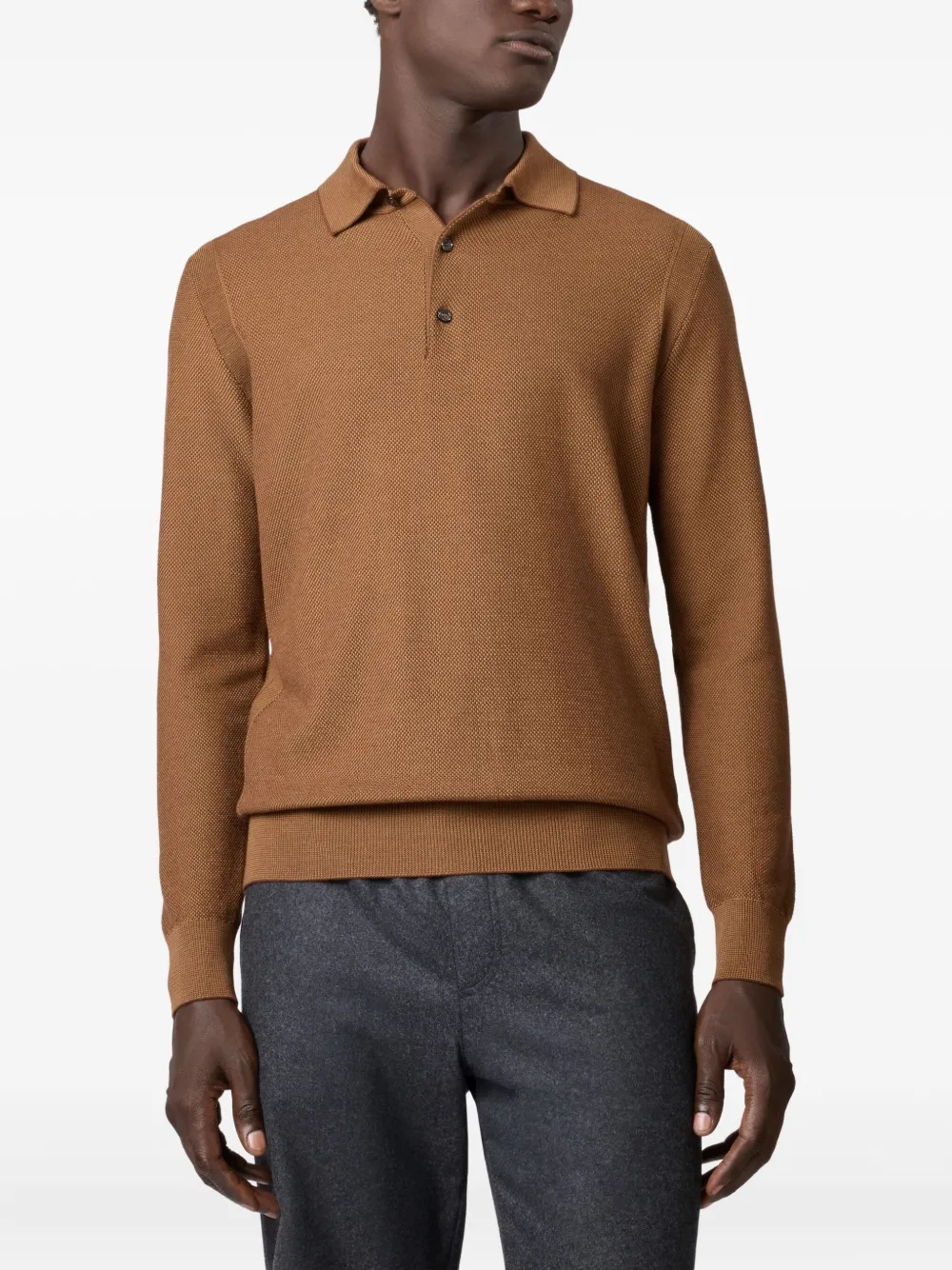 Tod's Piquet Polo Shirt In Brown
