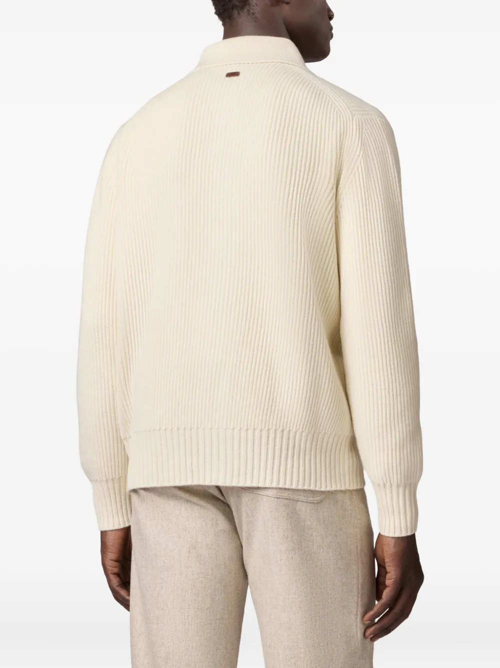 Tod's Ribbed-knit Cardigan In Neutral
