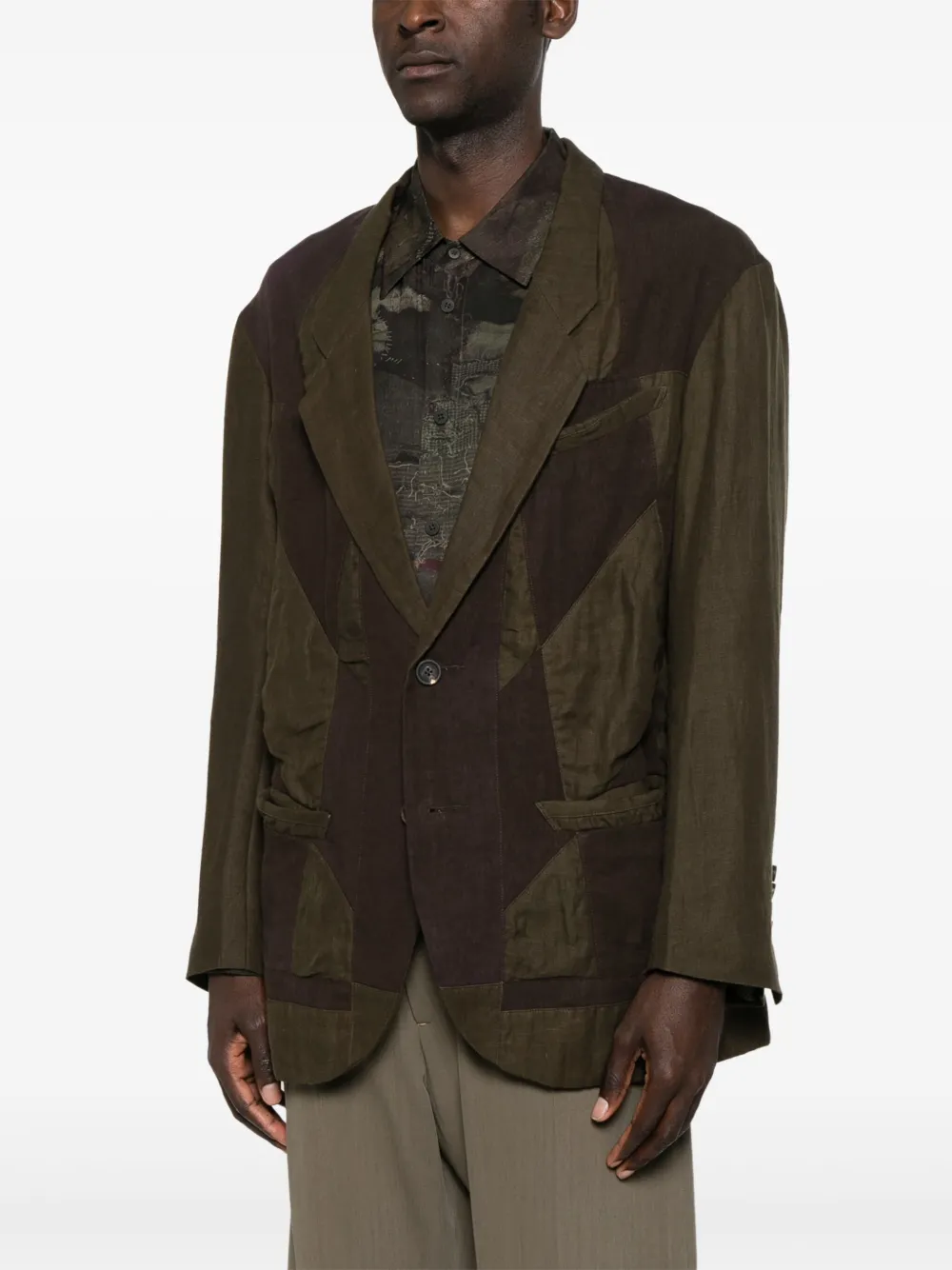 Ziggy Chen Blazer met enkele rij knopen Bruin