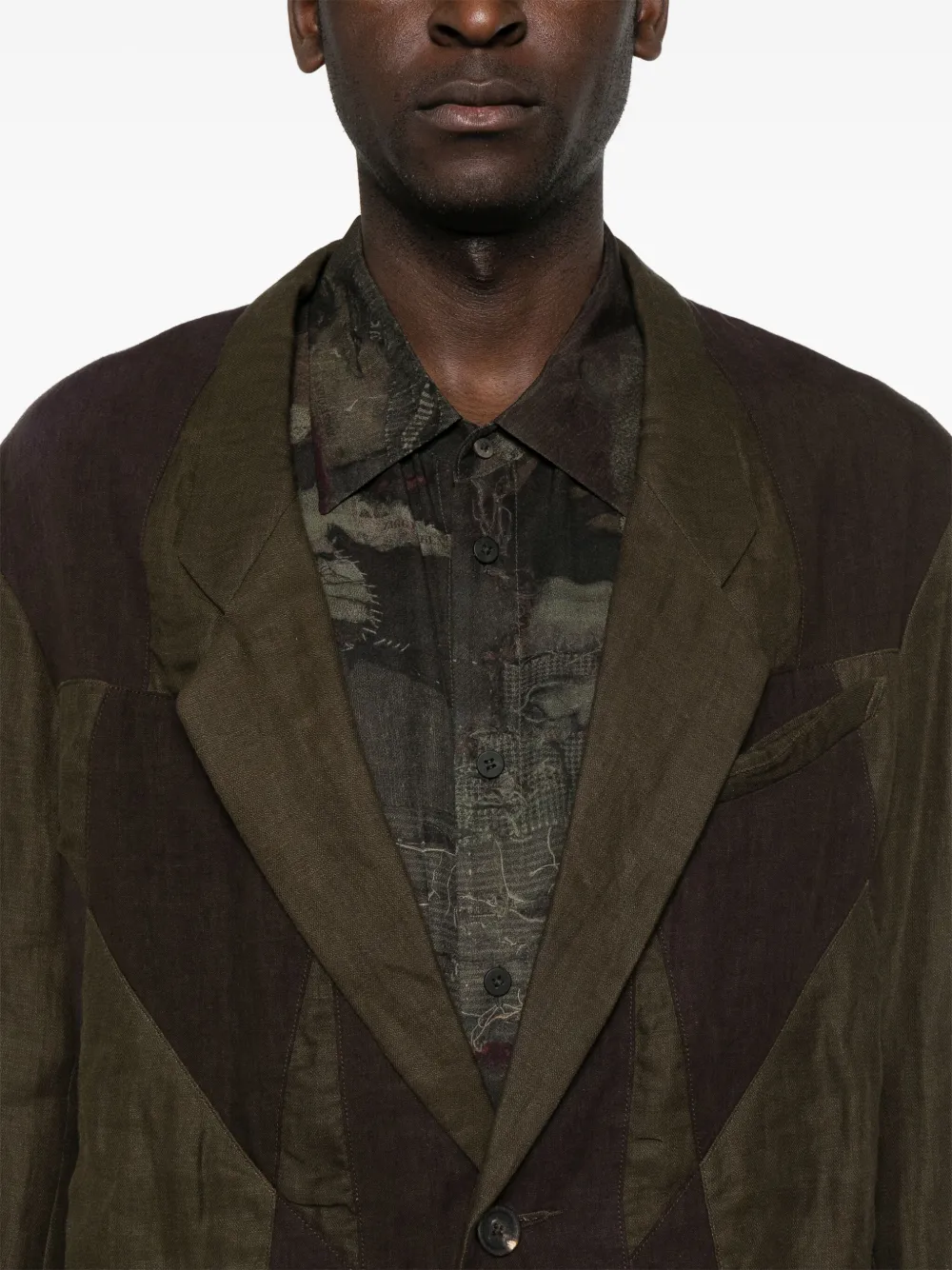 Ziggy Chen Blazer met enkele rij knopen Bruin