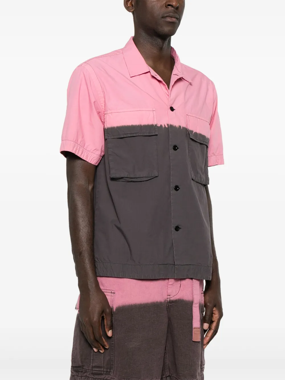 sacai Overhemd met colourblocking Grijs