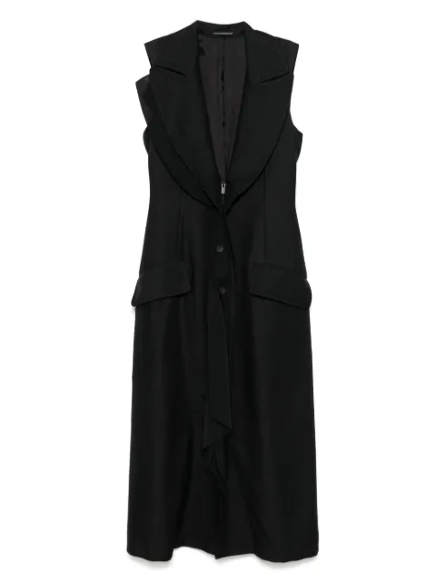 Yohji Yamamoto vestido midi con escote en V pronunciado
