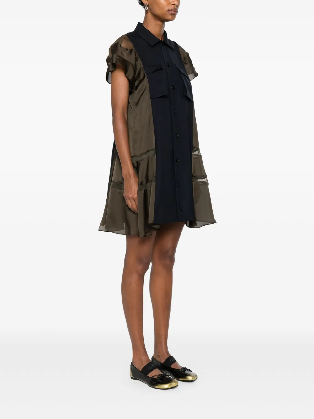 sacai Mini-jurk met vlakken Blauw