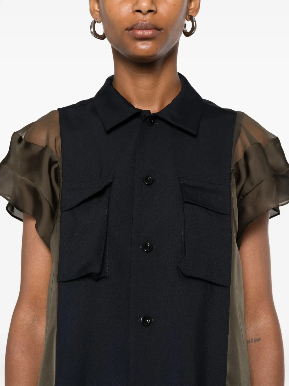 sacai Mini-jurk met vlakken Blauw