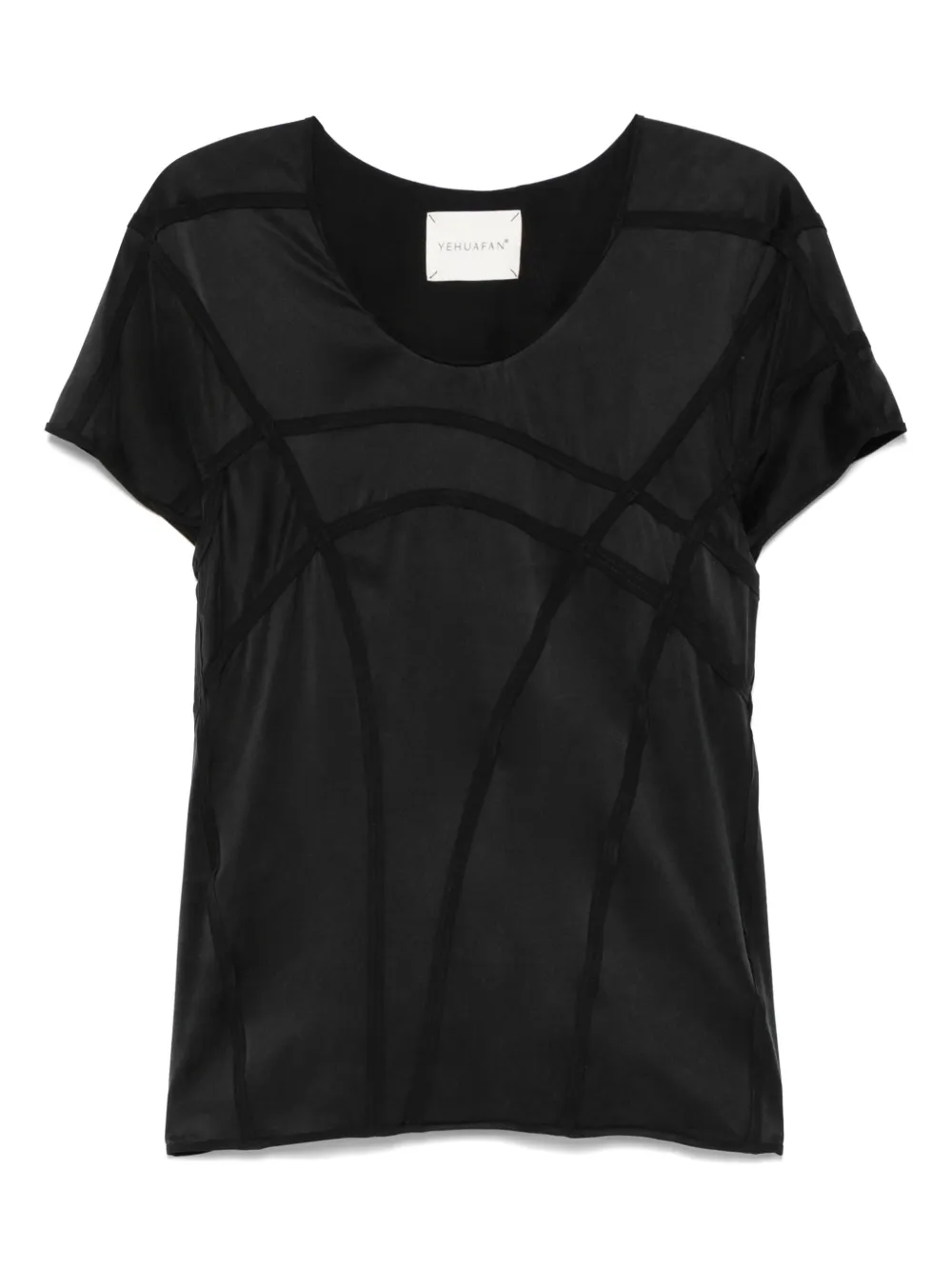 YEHUAFAN playera de seda | negro | Image 1