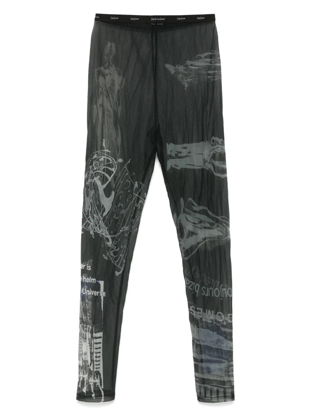 Yohji Yamamoto Legging met print Zwart